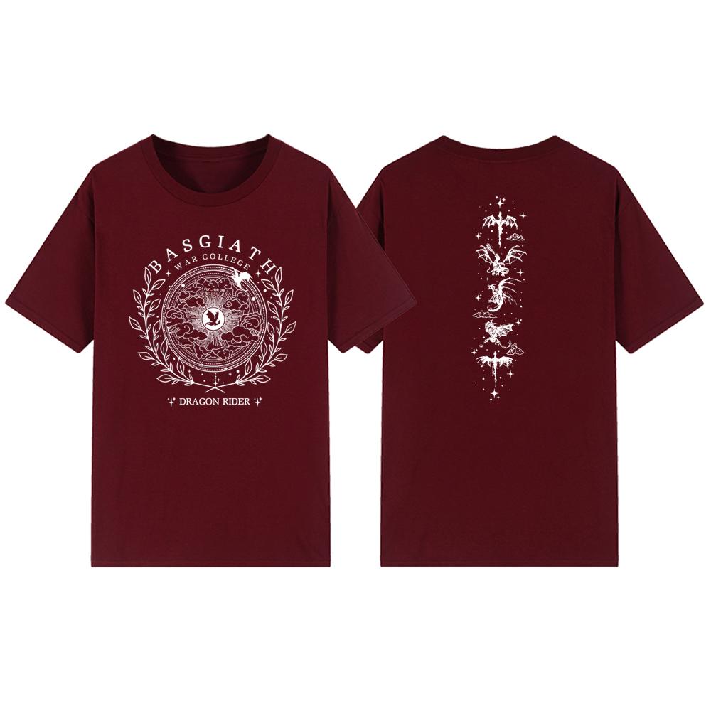 Basgiathská válečná akademie Oboustranné tričko Tričko Čtvrté křídlo Pánské Dámské Trička Krátký rukáv Ležérní Vintage Tričko Drak Unisex Tričko