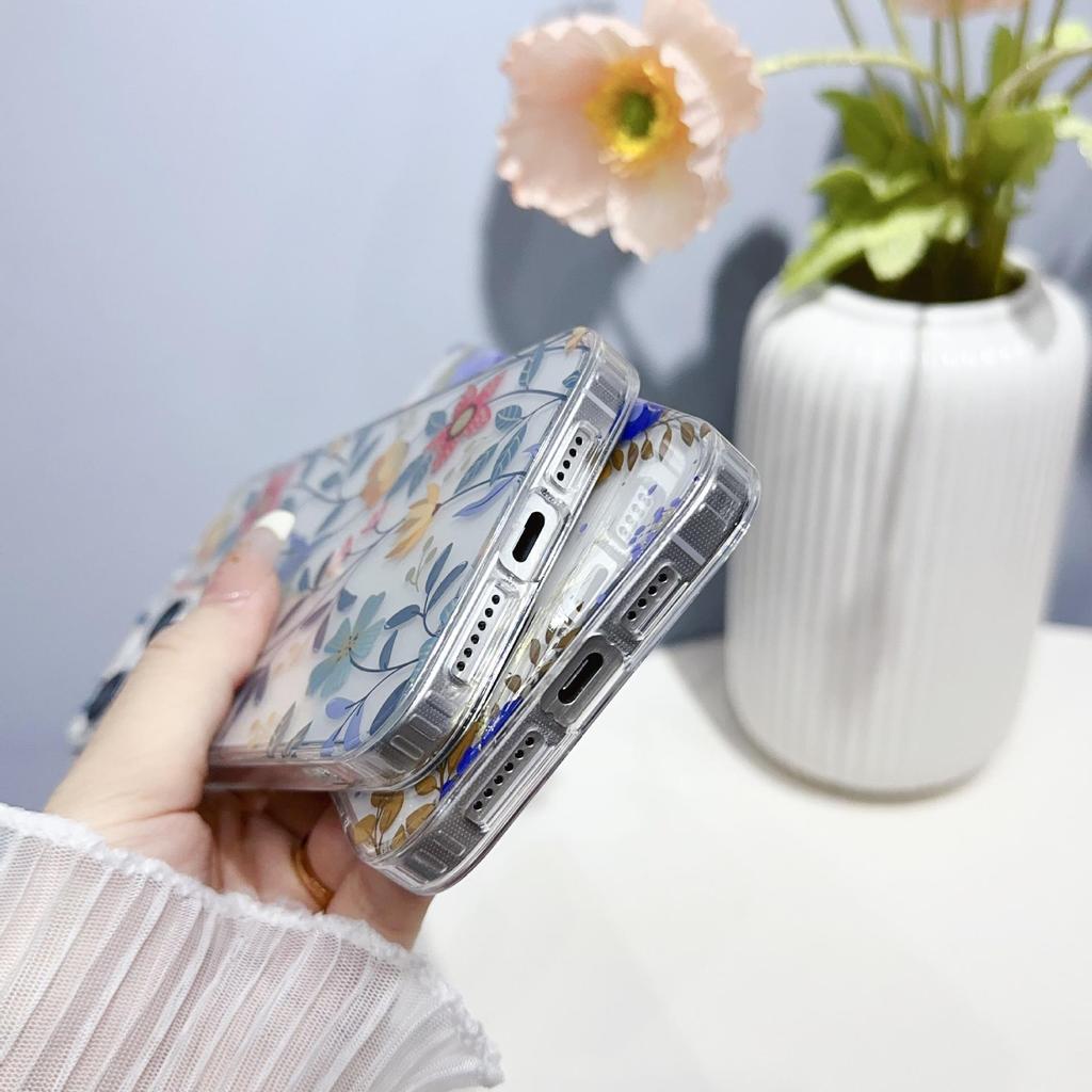 Anti-Fall Transparent Flower Case for iPhone 17 Pro