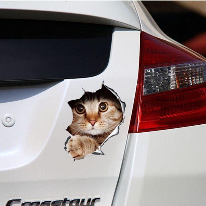 Simulation Creative Personality Cute Cat Car Stickers Animal Car Decoration Car Body Glass Rear Decoration Covering Scratches
