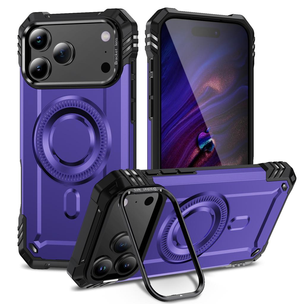 Compatible with iPhone 17 Pro Max military magnetic phone case, Apple 16 Pro stand, 15 shockproof 14 protective cases