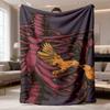 2026 Latest Flannel Blanket | Gothic Purple & Black Bone & Bird Throw Blanket | UltraSoft Flannel AllSeason Bedspread | Machine Washable Couch Cover F