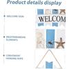 Zerodeko Door Handle Welcome Sign Front Door Hanging Sign Coastal Wall Art Decorative Door Board Farmhouse Welcome Sign Mediterranean Door Sign