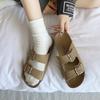 New Retro Thick-soled Double-buckle French Beautiful Cool Slippers Are Fashionable for Summer Wear