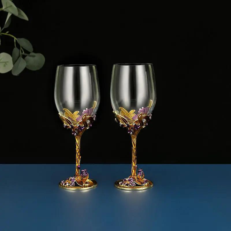 

Творческий эмалированный бокал Iris Glass, фужеры для шампанского, хрустальный подарок на вечеринку, бокал для тостов, хрустальный юбилей, уникальная кружка D(301-400ml)