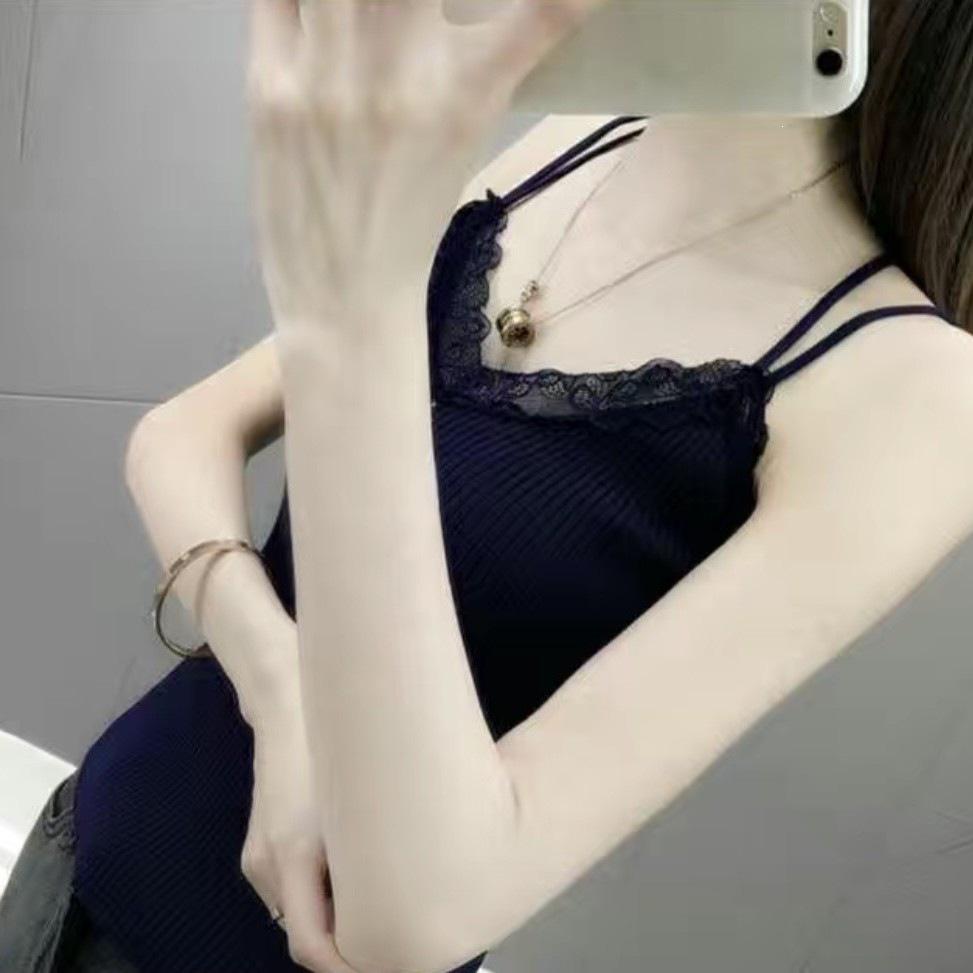 Modal Cotton Lace Trim V-Neck Camisole - Women s Versatile Spring & Autumn Top M (Recommended for 100 Jin)