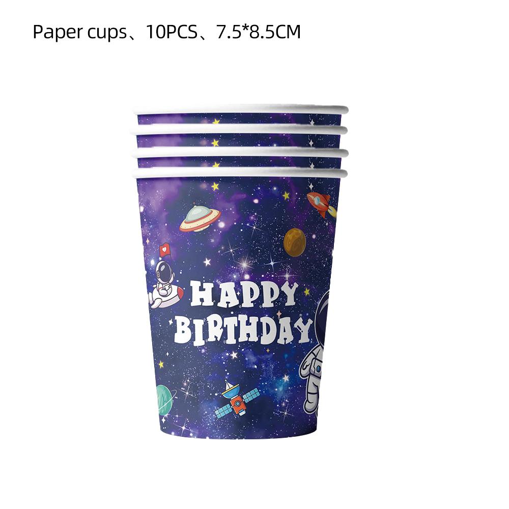 Space Astronaut Birthday Party Decoration Tableware Tablecloth Cup Plate Napkins Banner Backdrop Gift Bag Party Supplies Favors