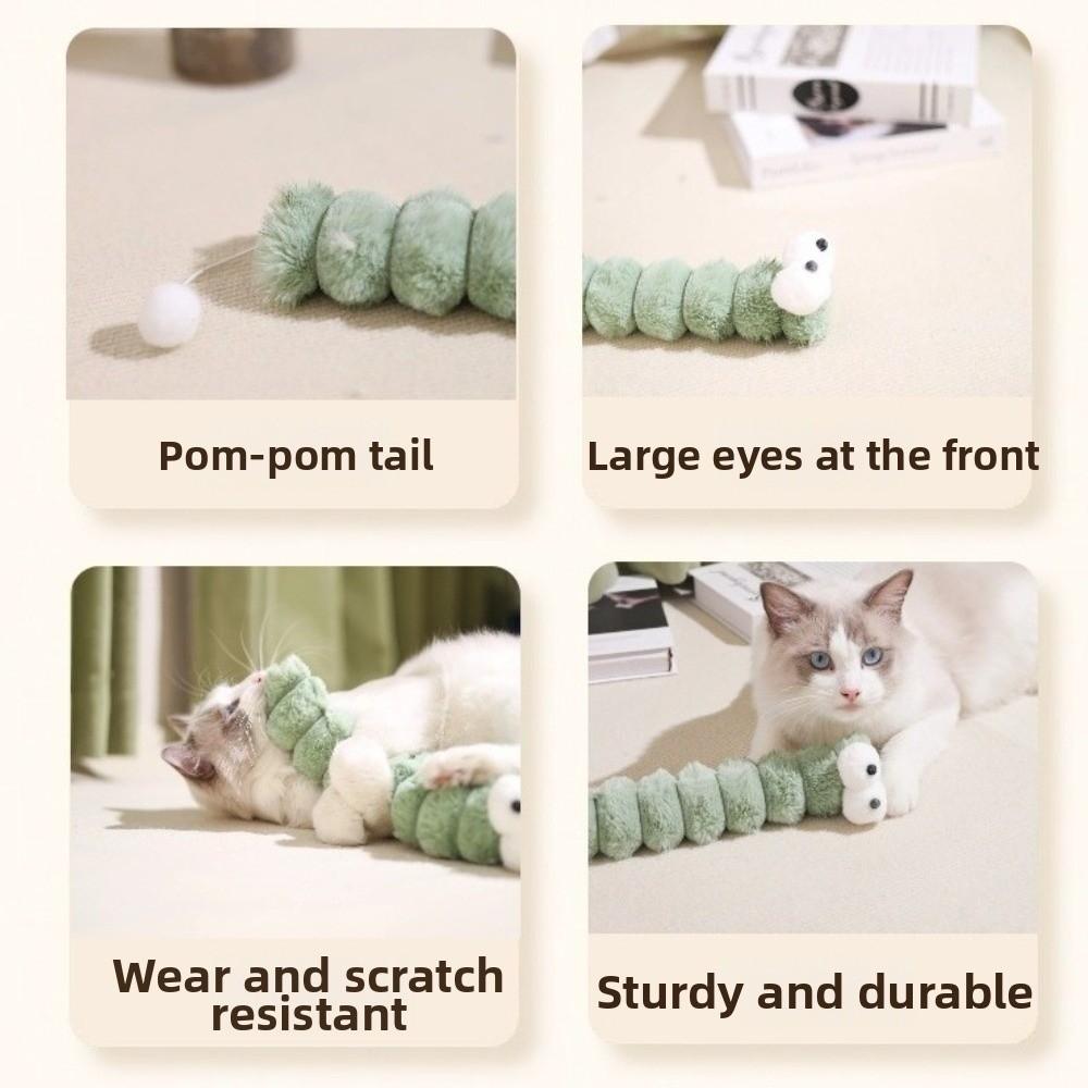 Chew-Resistant Cat Plush Chew Toy Bite-Proof Cats Pillow Toy Self-Entertainment