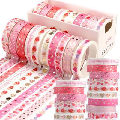 8pcs LOVE Paper Tape Colorful DIY Diary Album Journal Festival Gift For Her/Him Packaging Decoration School Office Supply YMY