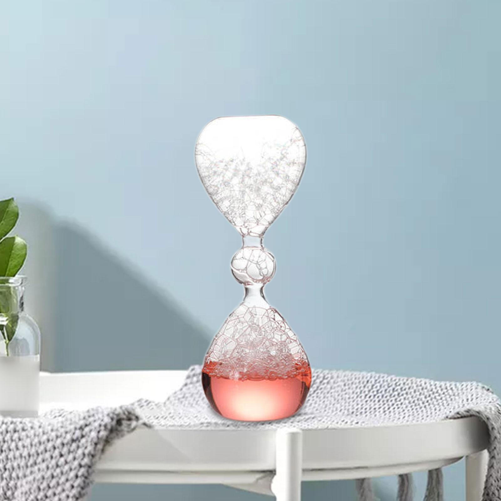 

Bubble Glass Timer Liquid Motion Hourglass Home Accent Unique Artware рожевий