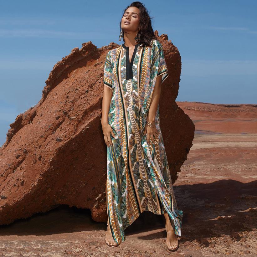 

Халат из быстросохнущей ткани: Праздничный повседневный пляжный купальник-накидка One Size