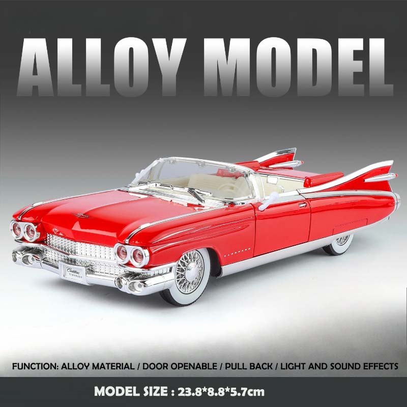 Simulation 1:24 1959 Eldorado Big Rocket Classical Alloy Cars Model Collection Ornament Children'S Toy Model Miniature Voiture
