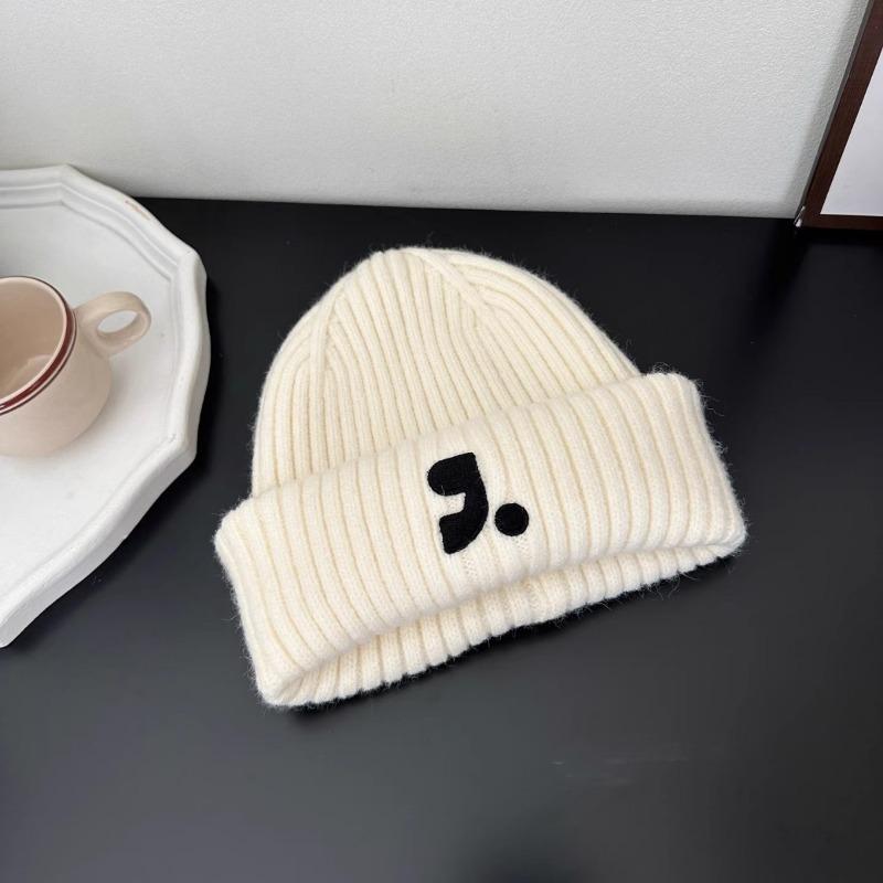 Embroidery Letter Knitted Hat for Men and Women Autumn and Winter Big Head Circumference Thickened Warm Wool Hat Couple Hat
