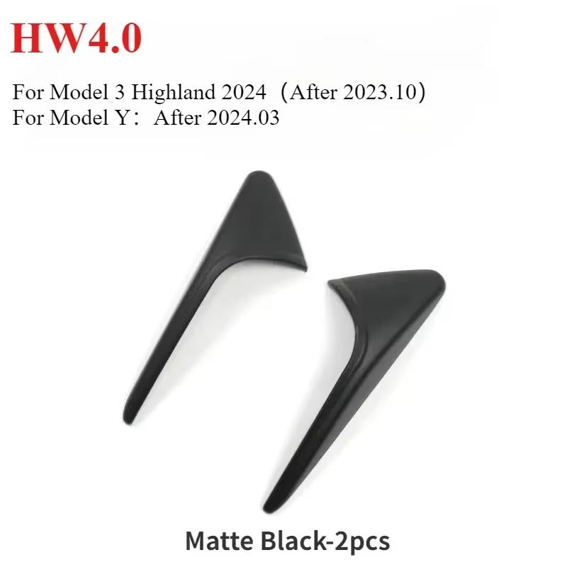 HW4.0 Seitenkamera Schutzabdeckung für Tesla Model 3/Y/3 Highland 2025 Blinker Kotflügelverkleidung Kohlefaser-Muster Autoaufkleber