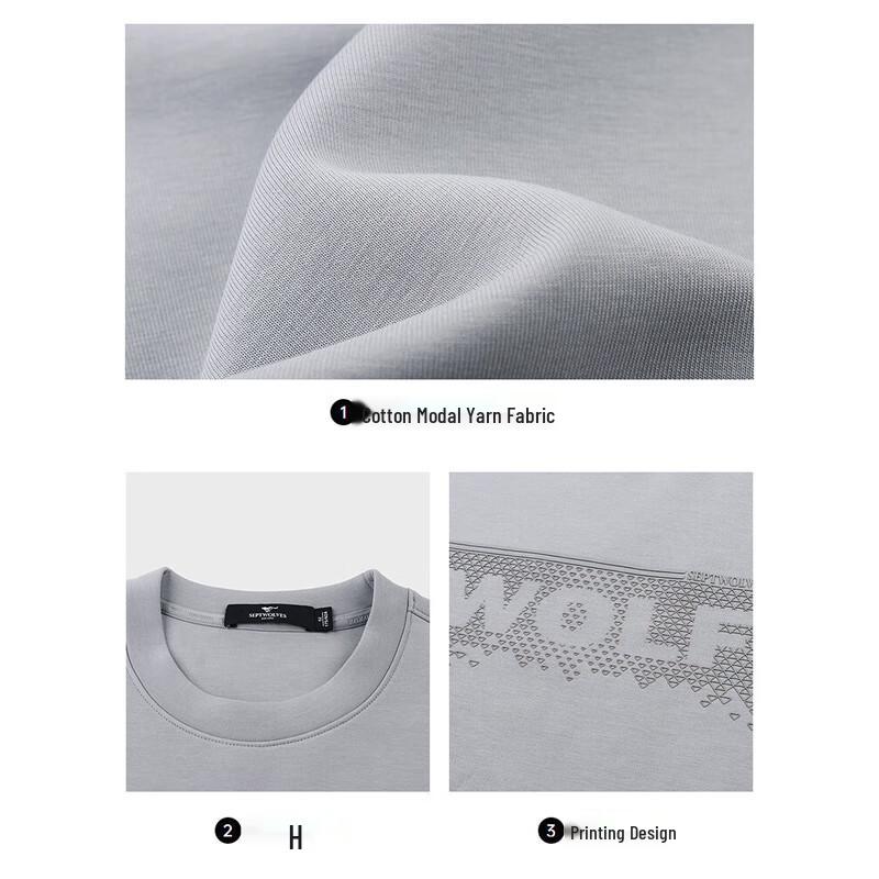 SEPTWOLVES Men's Cotton Modal Round Neck Sweatshirt