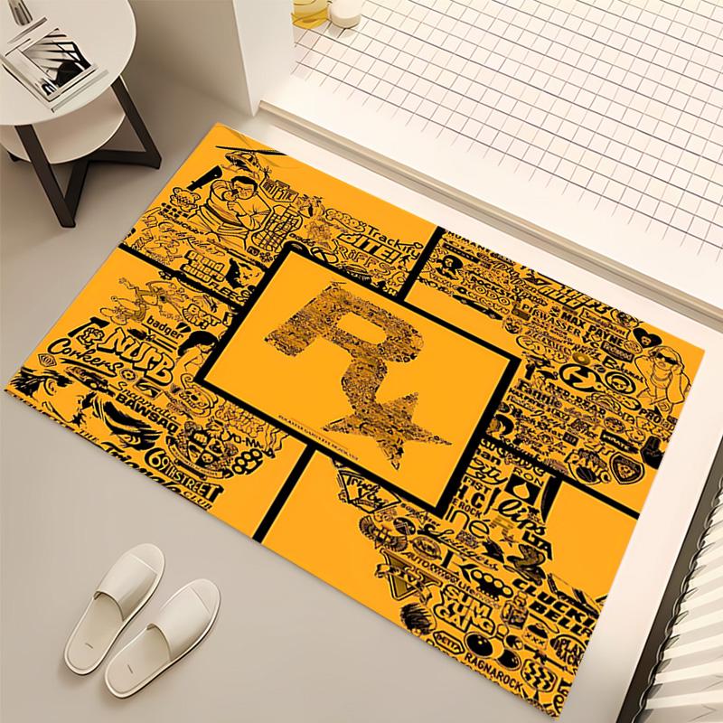 1pc Rockstar Energy Print Area Rug - Soft, Washable Non-Slip Indoor Mat, Living Room, Home Office Decorative Rug,Office Decorative