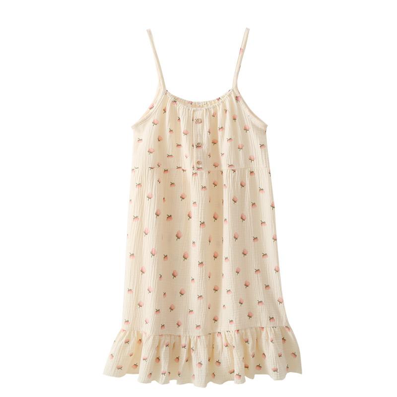 Summer Women's Sleeveless Camisole Nightgown, Comfortable Home Sleepwear