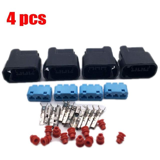 4PCS Compatible with Honda S2000 F20 F22 3-Pin Ignition Coil Pack Connector Plug Housing