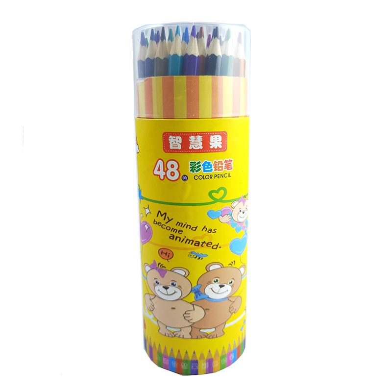 Cartoon Barreled Color Pencil Children's Drawing Pencil Suit Without Cutting Color