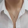 Huitan Glücksbruch Wunschknochen Halskette für Damen Einfacher Y-förmiger Anhänger Thanksgiving Geschenk Halsketten Statement Damenschmuck