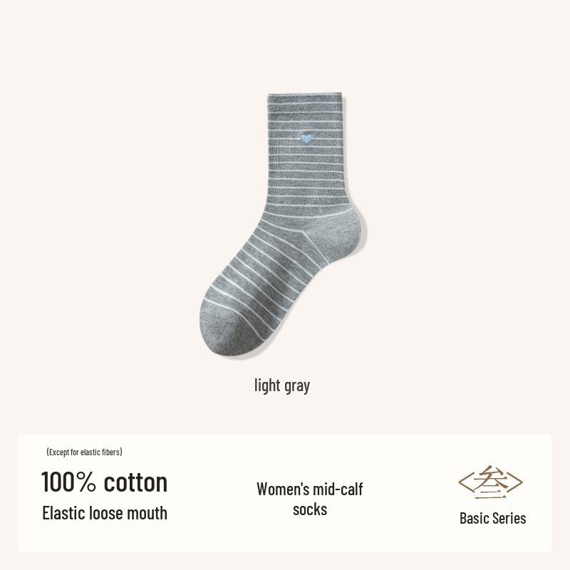 Women's 100% Cotton Mid-Calf Seamless Scrunch Socks - New Autumn/Winter Collection