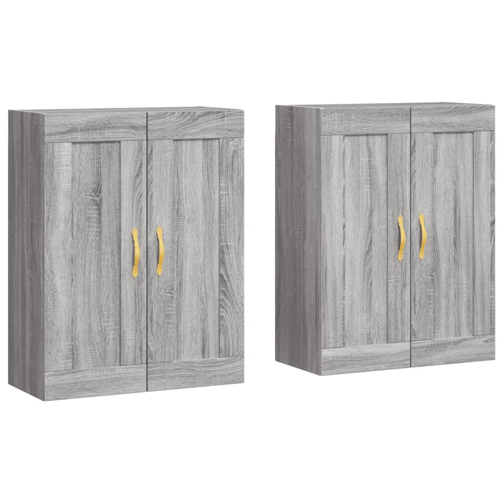 Wall Cabinets 2 pcs Grey Sonoma Wood Based Panel