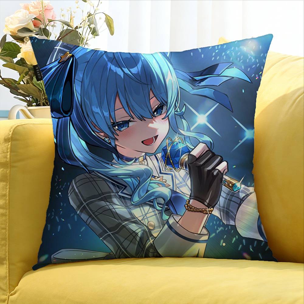 Hololive VTuber Kawaii Hoshimachi Suisei World Various Sizes Square Pillow Case For Car Home Bedchamber Decor