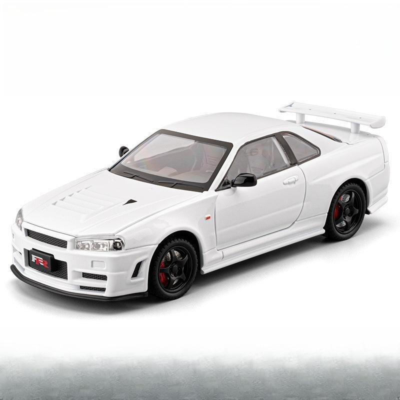 ABAM1 Chezhi 1:24 Sang GTR-r34 Simulation Alloy Sports Car Model Sound and Light Return Children's Toys Wholesale