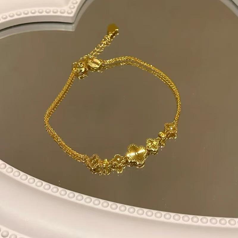 Exquisite High-End Five-Flower Laser Bracelet: Sweet, Versatile, Light Luxury Design