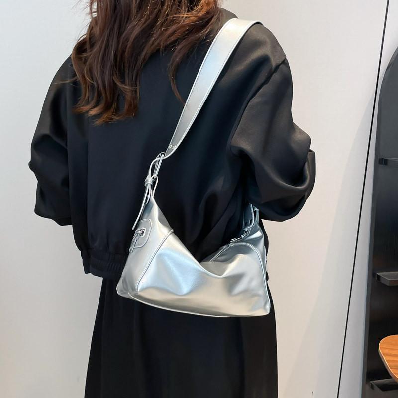 Color Simple Solid Women Casual Pu Leather Shoulder Bag For Daily And Commuting