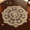 Elegant Lace Doily for Tea Party Retro Round Doily, Embroidered Floral Coaster, 13 Inch Table Decor Sheer Placemat Wedding, Vintage Style