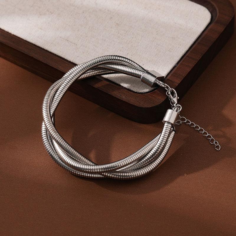Three Wire Winding Spring Bracelet, Light Luxury And High-end Metal Bracelet