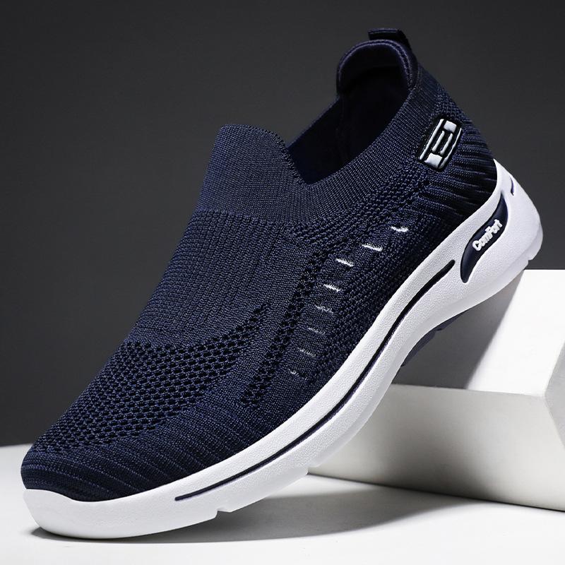 Shoes men's shoes casual shoes men's and women's flying woven breathable walking shoes soft soles not tired feet single shoes cloth shoes