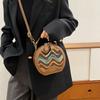 This year's popular bag women's 2025 new wavy pattern small round bag Korean version fashionable personalized portable shoulder bag women's bag