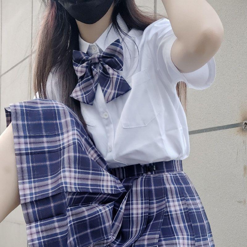 Women's Summer Academy Style Pleated Short Sleeve Blouse with Pointed Collar