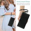 For Samsung Galaxy S24 FE Case with Hand Strap Flower Imprint Leather Wallet Phone Cover