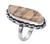 Picture Jasper Natural Gemstone Antique Silver Ring US Size-7.75 R 5059
