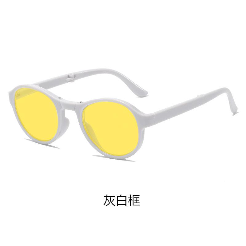 New Foldable Night Vision Glasses for Driving with Box for Men Women Round Ultralight Blue Light Blocking Eye Protection Eyewear