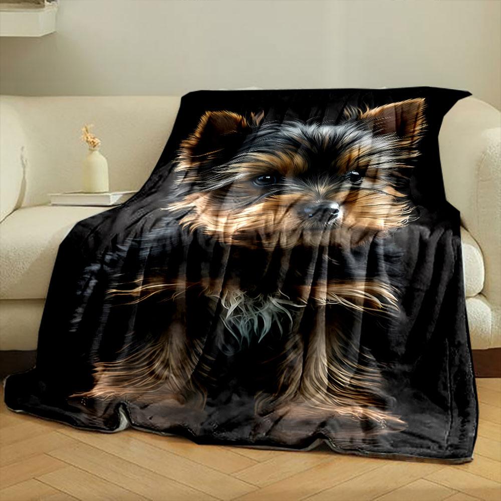 Yorkshire Terrier Puppy Blanket bedroom Blanket for Livingroom Couch lunch break Soft throw for Friend's festival Gift