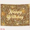 2D Sparkle Gold Happy Birthday Backdrop Adult Birthday Photoshoot Banner