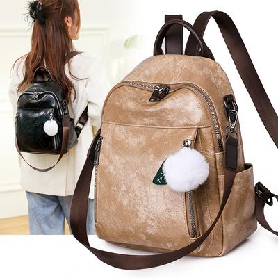 Trend Schoolbag European and American New PU Backpack Japanese and European Style Temperament Women's Bag Leisure Travel Backpack