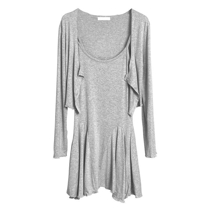 Dongdaemun Slim Fit Cardigan & Suspender Dress Set - Sexy, Figure-Revealing Two-Piece Outfit