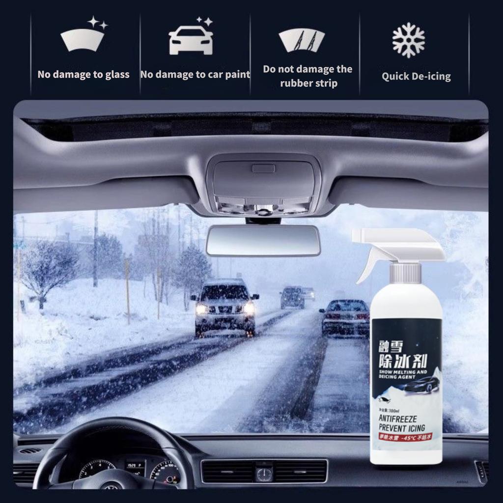 Windschutzscheiben-Enteiser-Spray Für Auto Schneller Eis- Und Schneeschmelzer Multifunktional Starkes Enteisungs- Und SchneeSchmelzmittel Winter Auto 300ml