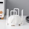 ABS, PP Retractable Bowl Rack White Multifunctional Draining Bowl Rack Space Saving Reusable Adjustable Plate Holders