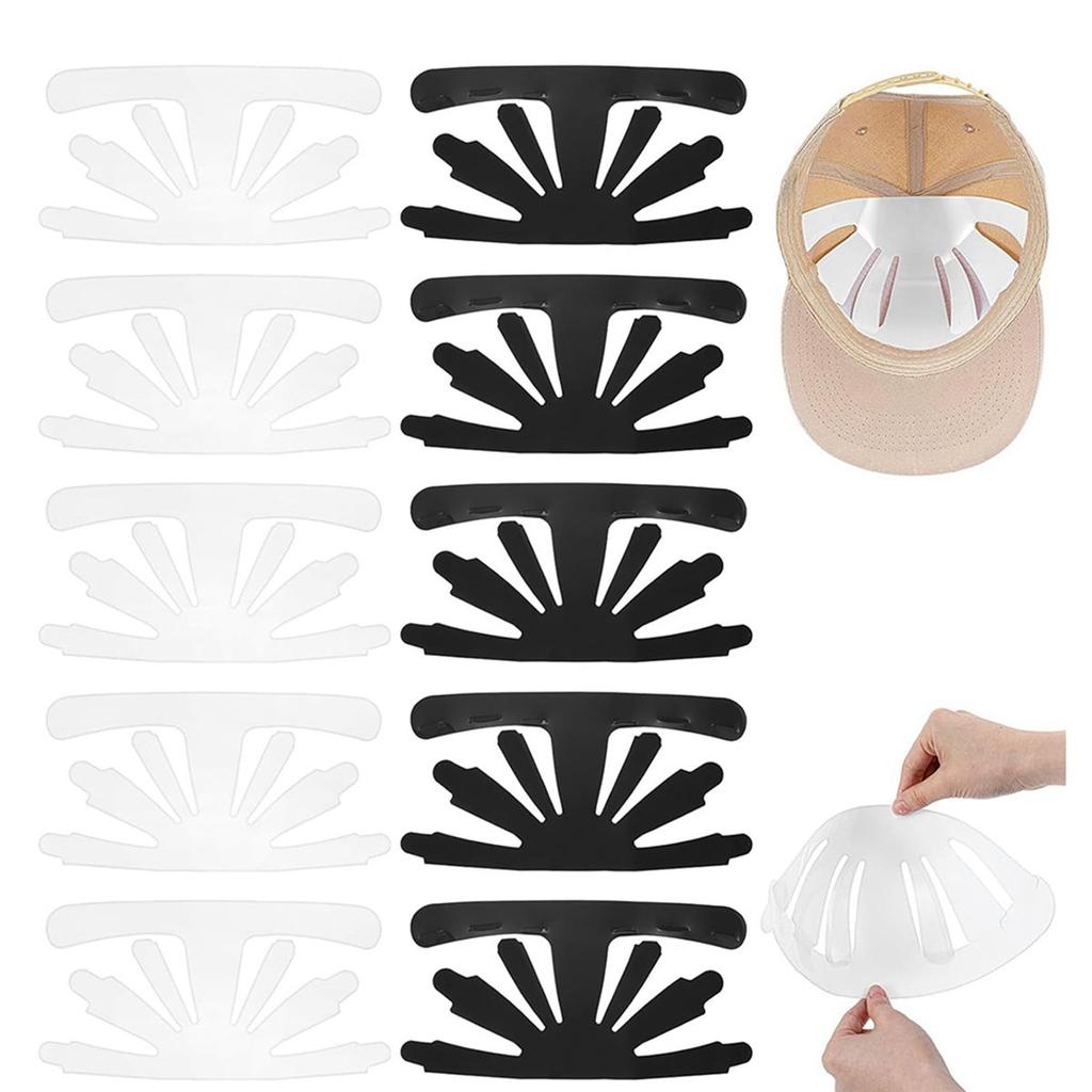 J1UL1N 20X Plastic Hat Rack,10Pcs Hat Shaper For Baseball Caps Insert Bump Caps Washer Inserts Shapers For Baseball Cap