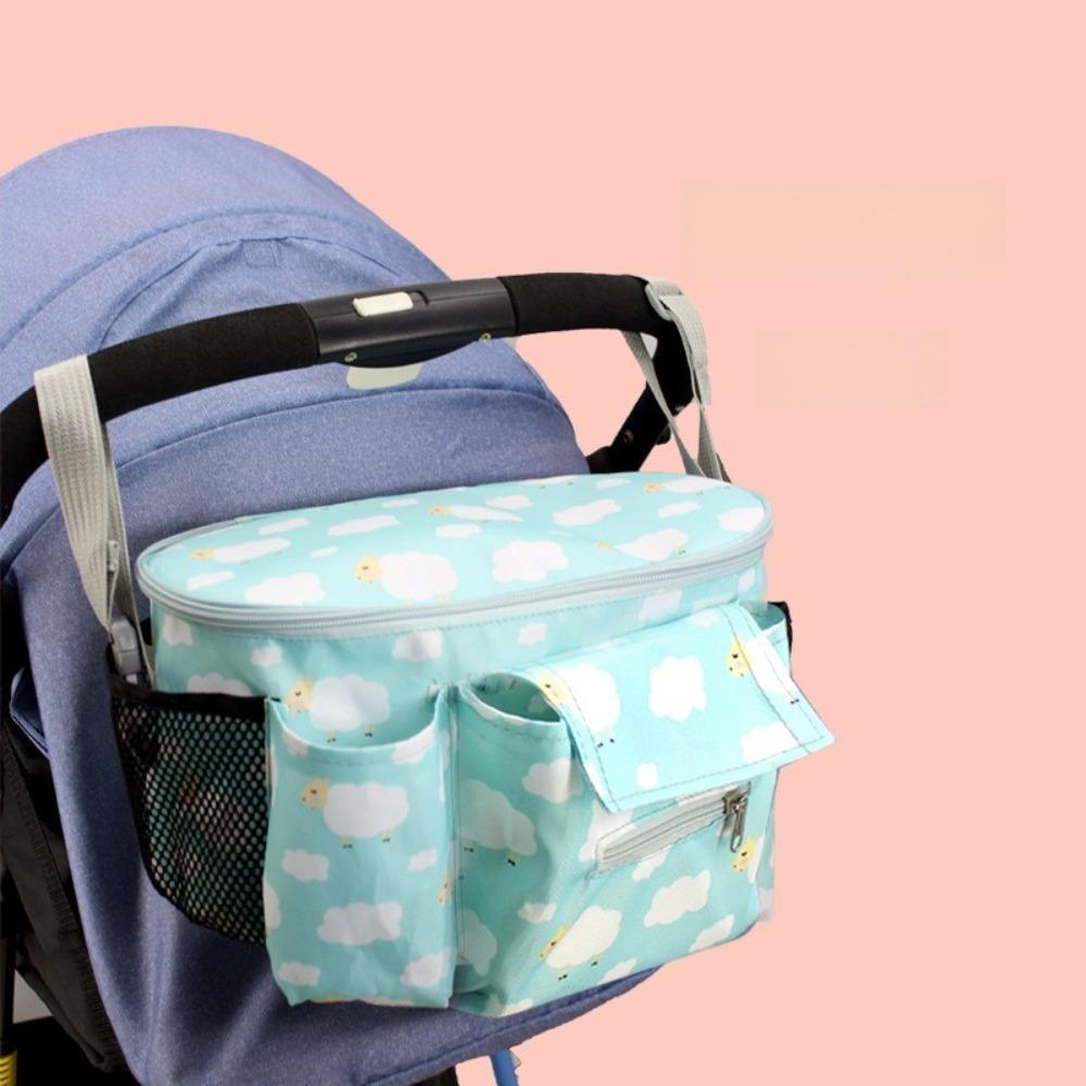 Large Capacity Cartoon Stroller Organizer Printed Hanging Carriage Bag Baby Stroller Bag  Travel