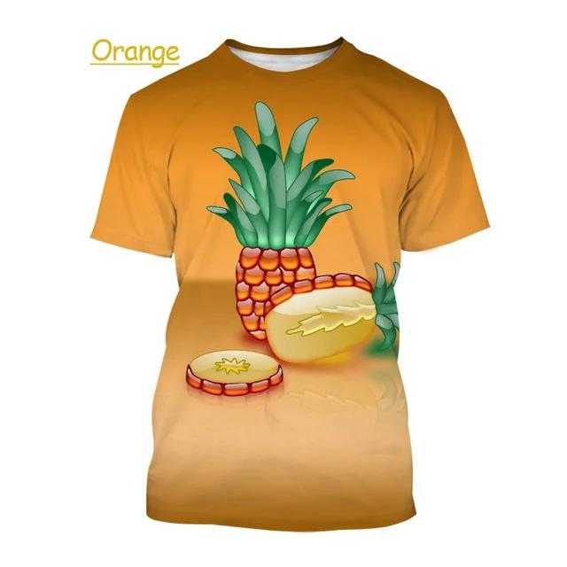 Pineapple Short Sleeved Funny Summer Round Neck Comfortable Fashionable Oversized Breathable Casual Men's Women's T-shirt