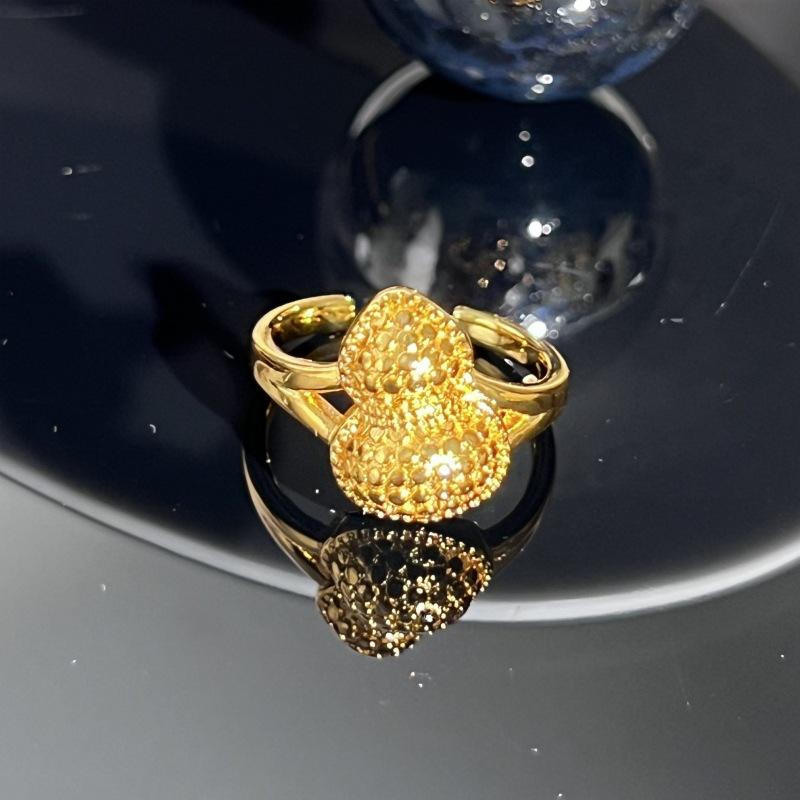 Тыква Медная Монета Светлая Роскошь Zir*****Кольцо-Ручка Нишевый Дизайн Средневековые Ретро Аксессуары Adjustable opening