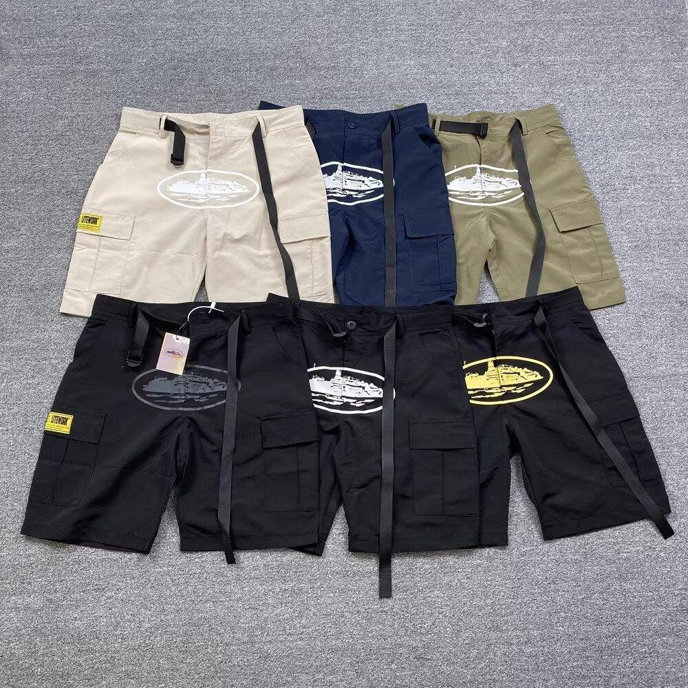 American Retro Cargo Shorts For Men Summer Casual Streetwear With Multiple Pockets For Teen Fashion