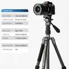 Fotopro 152cm Carbon Fiber Travel Compact Camera Tripod with Fluid Detachable Quick Release Plate and Supports up to Video Tripod for E2 Video Black