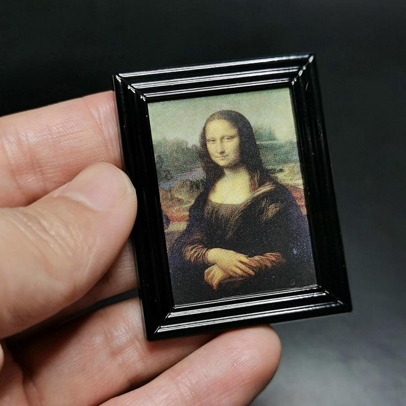 Sale 1:12 Dollhouse Mini World Famous Oil Painting Mural Wall Picture Dollhouse Accessories Decor